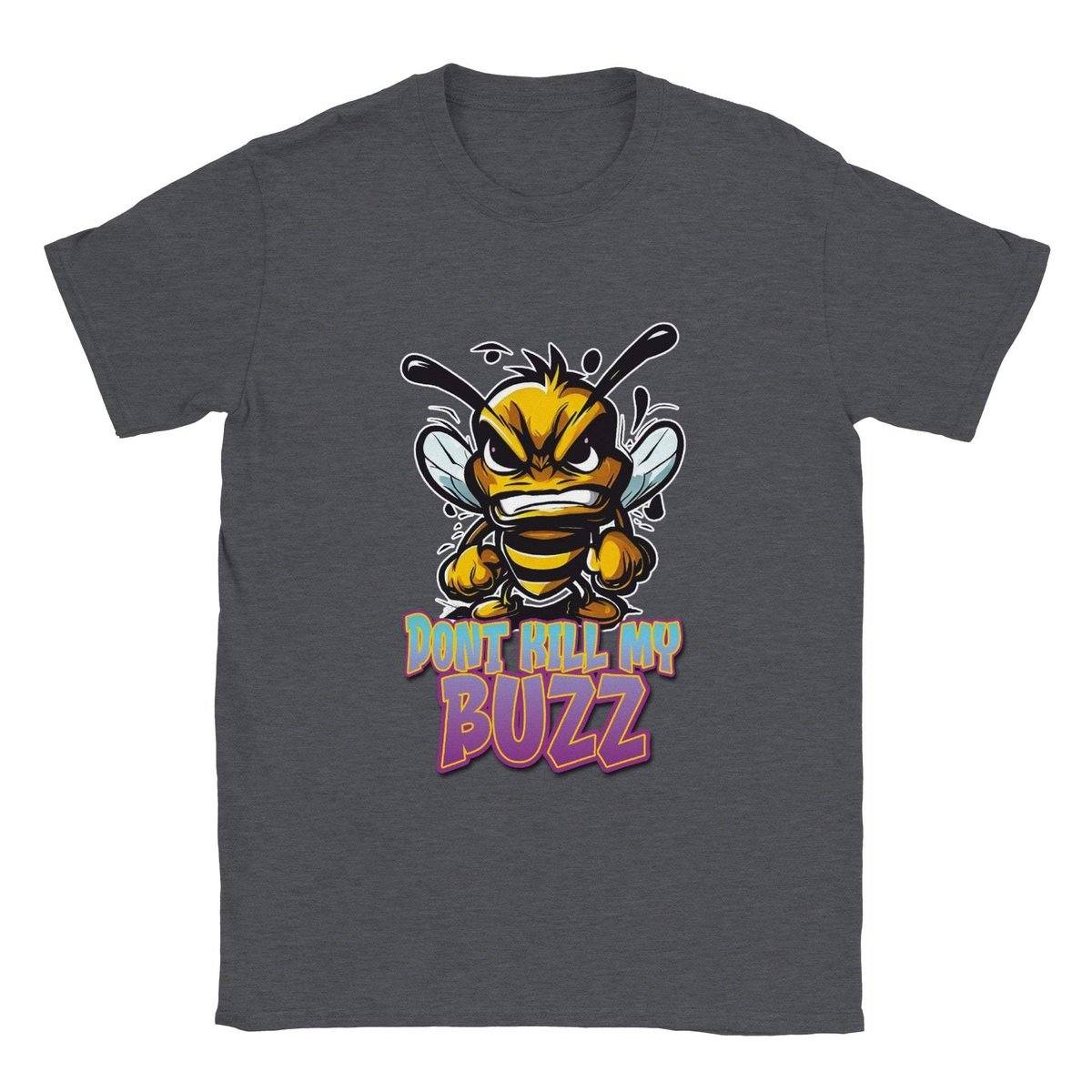 Dont Kill My Buzz - Angry Bee T-Shirt - Classic Unisex Crewneck T-shirt Australia Online Color Dark Heather / S
