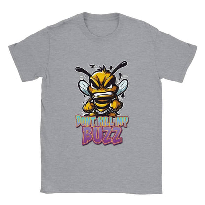 Dont Kill My Buzz - Angry Bee T-Shirt - Classic Unisex Crewneck T-shirt Adults T-Shirts Unisex Sports Grey / S Bee Clothing Australia