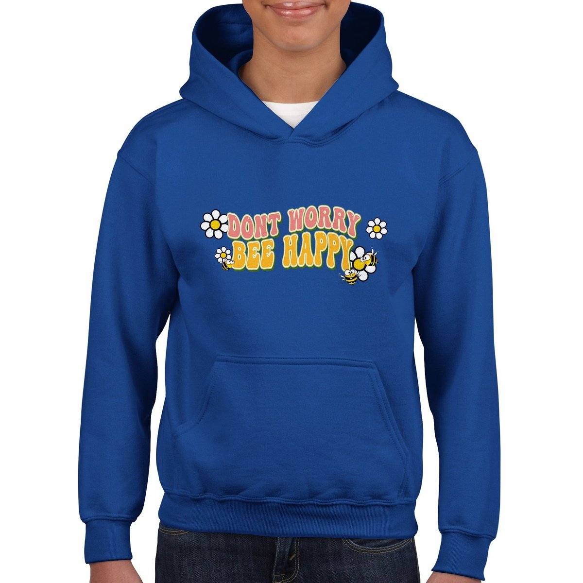 Dont Worry Bee Happy Kids Hoodie Australia Online Color Royal / XS