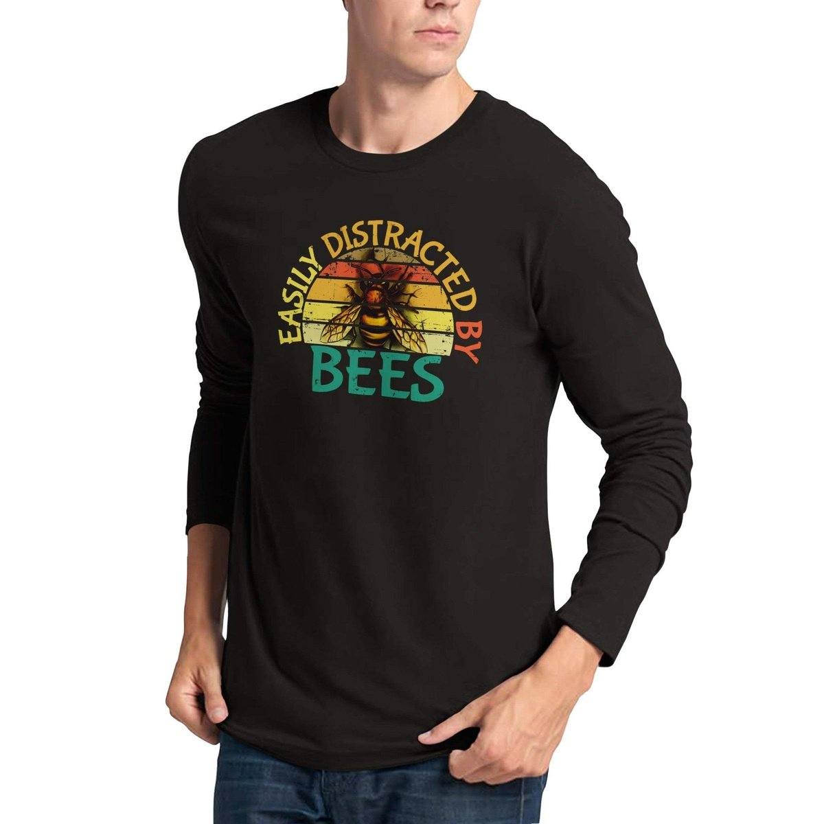 Easily Distracted By Bees Long sleeve T-shirt Australia Online Color