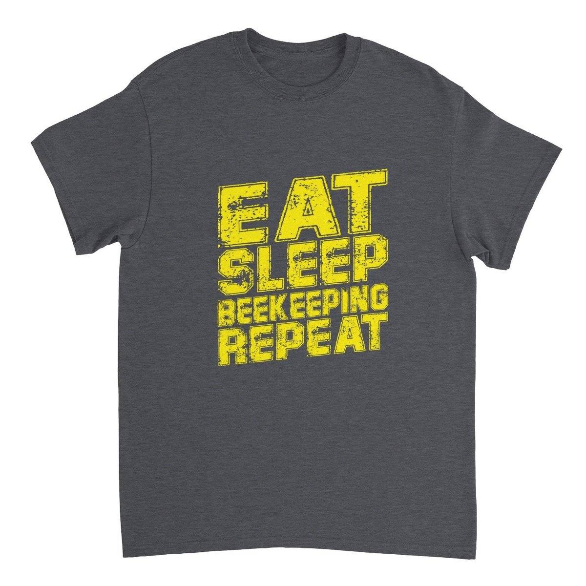 Eat Sleep Beekeeping Repeat - Unisex Crewneck T-shirt Australia Online Color Dark Heather / S