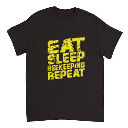 Eat Sleep Beekeeping Repeat - Unisex Crewneck T-shirt Australia Online Color Black / S