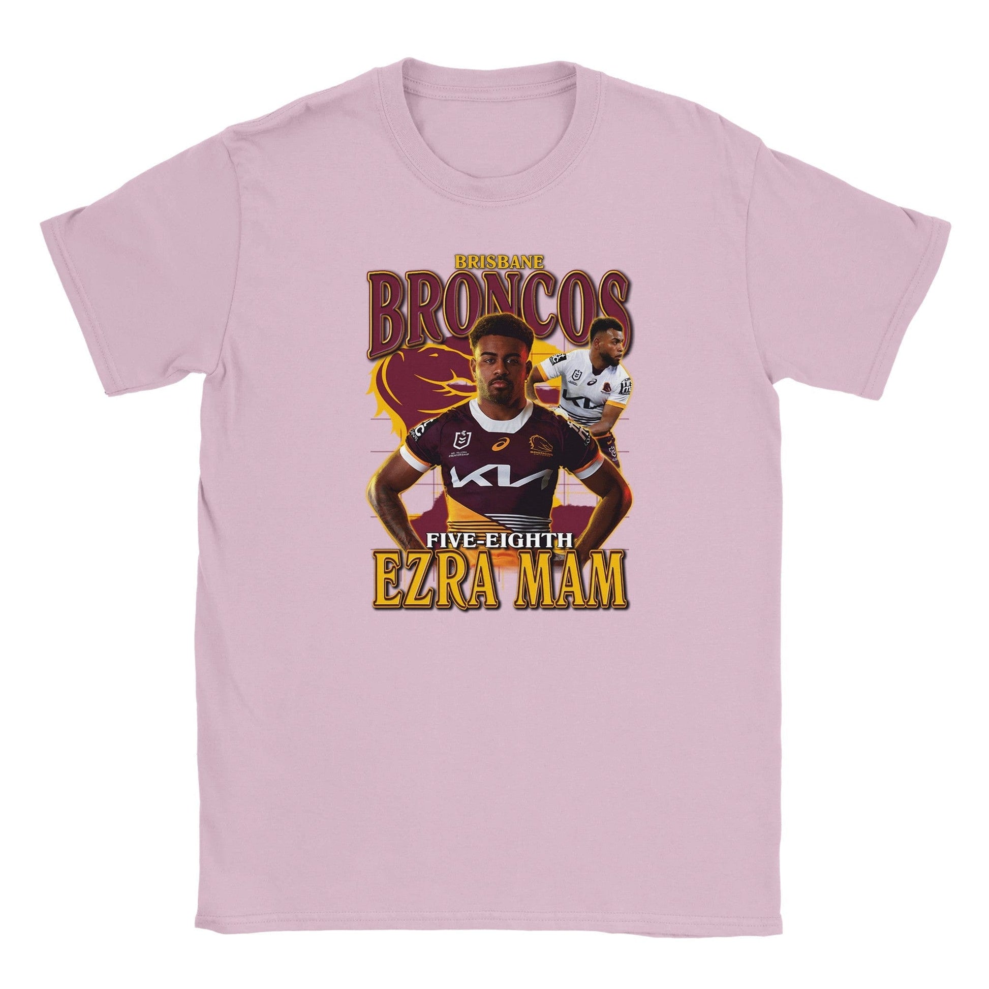 Ezra Mam Brisbane Broncos Kids T-shirt Australia Online Color Light Pink / S