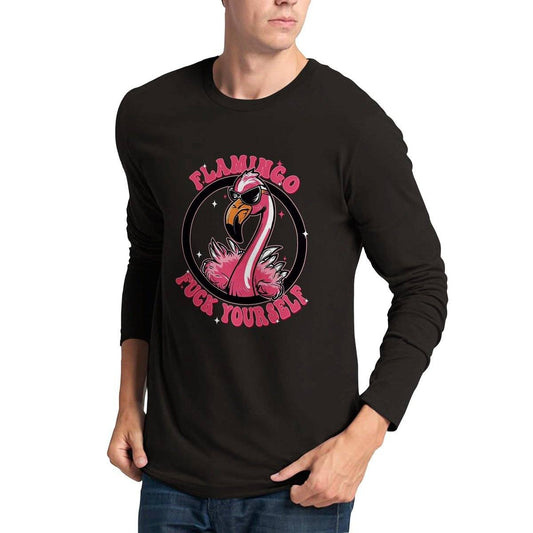 Flamingo Fuck Yourself Long Sleeve T-Shirt Australia Online Color Black / S