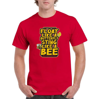 Float Like A butterfly Sting Like A Bee T-Shirt - Muhammad Ali - beekeeper Tshirt - Unisex Crewneck T-shirt Australia Online Color Red / S
