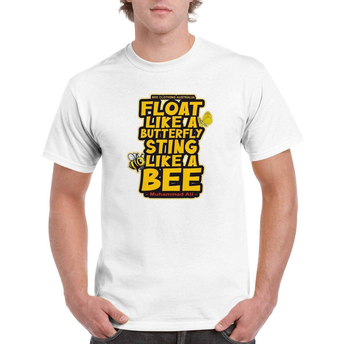 Float Like A butterfly Sting Like A Bee T-Shirt - Muhammad Ali - beekeeper Tshirt - Unisex Crewneck T-shirt Australia Online Color White / S