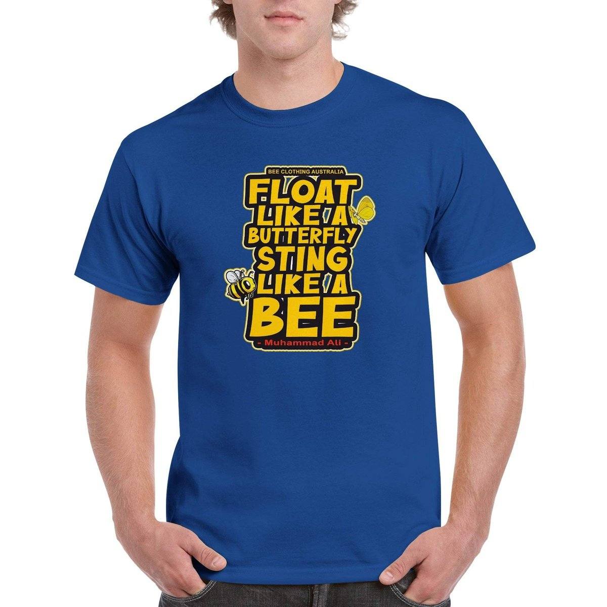Float Like A butterfly Sting Like A Bee T-Shirt - Muhammad Ali - beekeeper Tshirt - Unisex Crewneck T-shirt Australia Online Color Royal / S