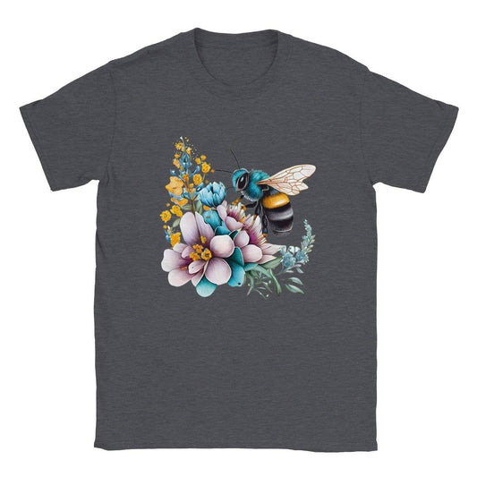 Floral Bee on flowers - Classic Unisex Crewneck T-shirt - Design 1 Australia Online Color Dark Heather / S
