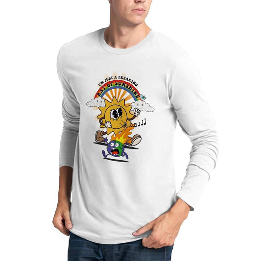 Freaking Ray Of Sunshine Long Sleeve T-Shirt Australia Online Color White / S