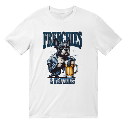 Frenchies And Frothies T-Shirt Australia Online Color White / S