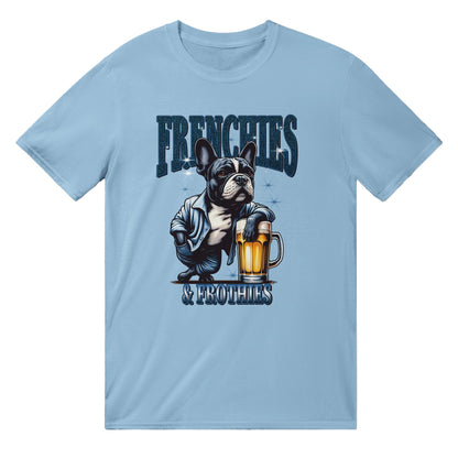 Frenchies And Frothies T-Shirt Australia Online Color Light Blue / S