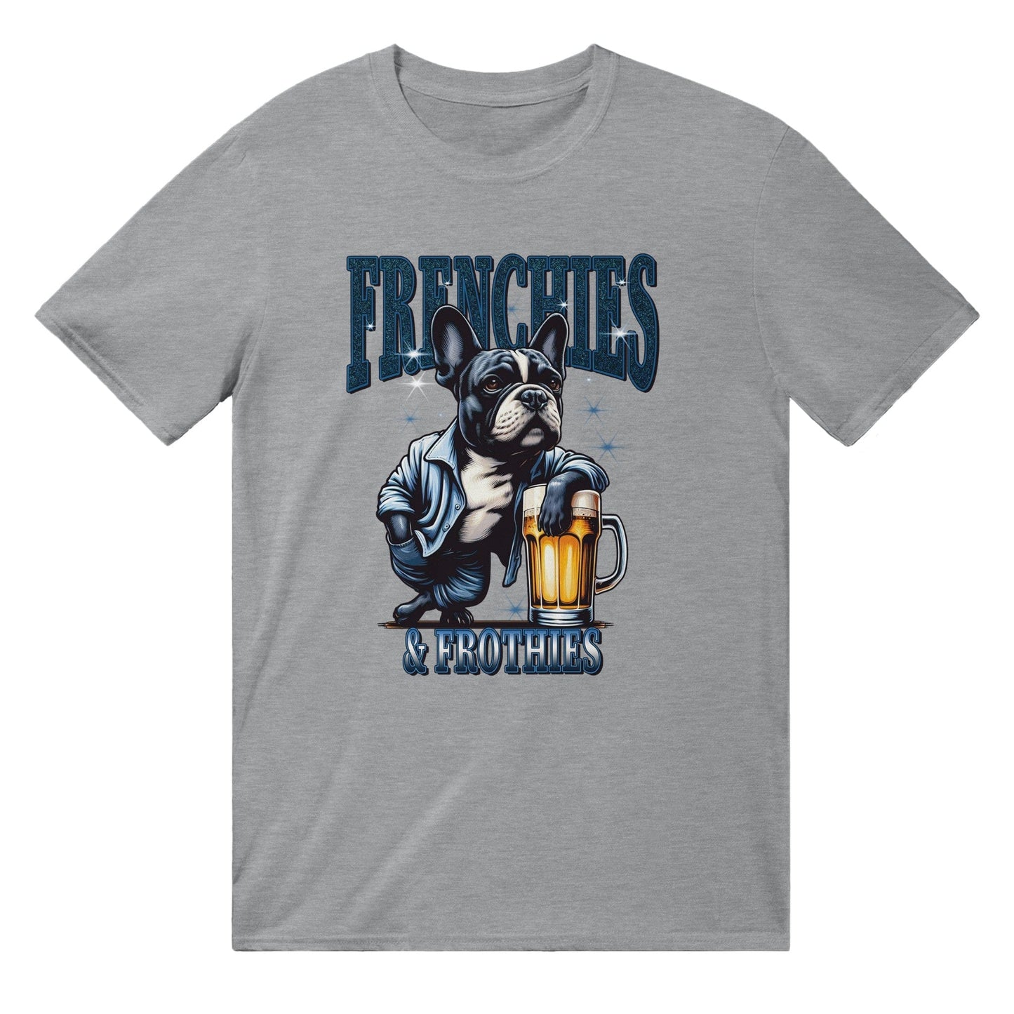Frenchies And Frothies T-Shirt Australia Online Color Sports Grey / S