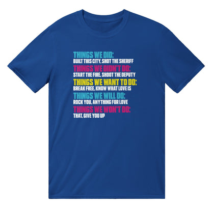 Funny 80's Music T-Shirt Australia Online Color Royal / S