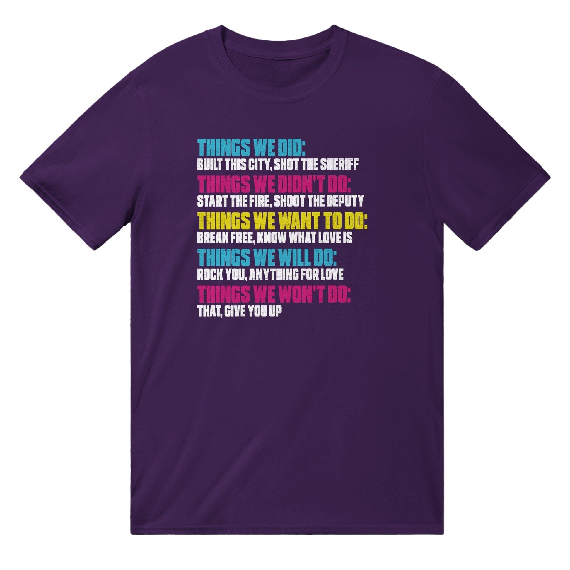 Funny 80's Music T-Shirt Australia Online Color Purple / S