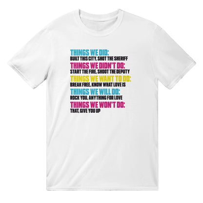 Funny 80's Music T-Shirt Australia Online Color White / S