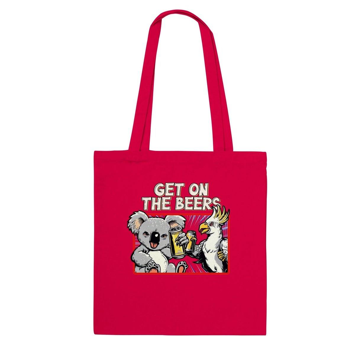 Get On The Beers  - Classic Tote Bag Australia Online Color Red