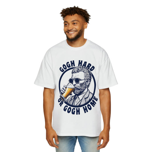 Gogh Hard Or Gogh Home Oversized Tee - Graphic Tees Australia Online - Graphic T-Shirts - White / S