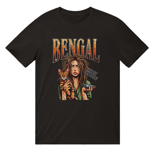 Crazy Cat Lady Bengal T-Shirt Graphic Tee Black / S BC Australia