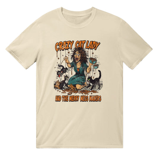 Crazy Cat Lady Merry Mess Makers T-Shirt Graphic Tee Natural / S BC Australia