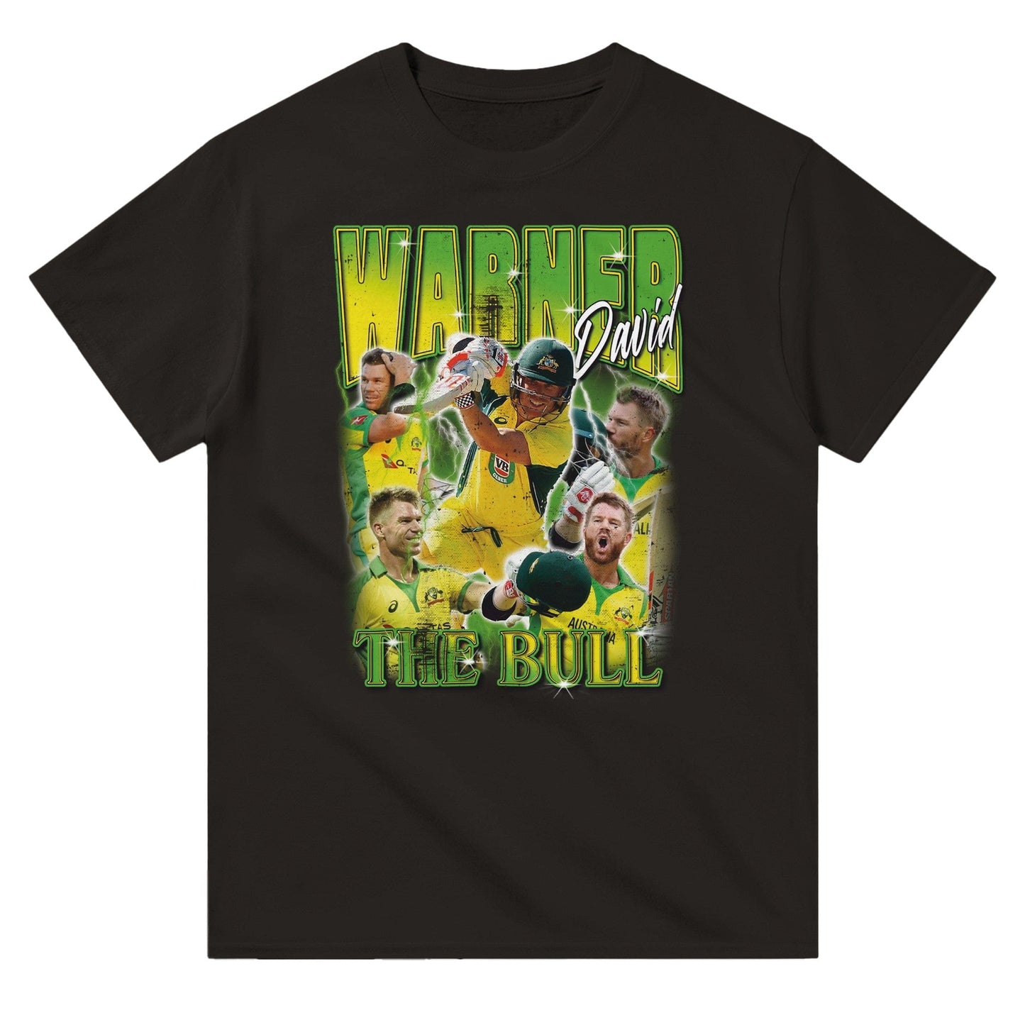 David Warner The Bull T-shirt Graphic Tee Black / S BC Australia