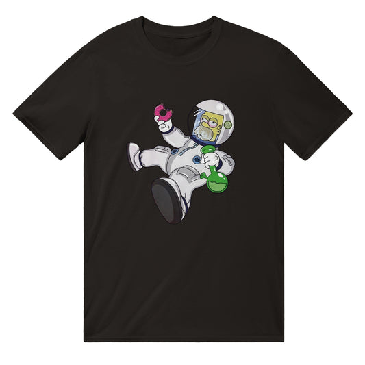 Stoned Homer Astronaut T-Shirt Graphic Tee Black / S BC Australia