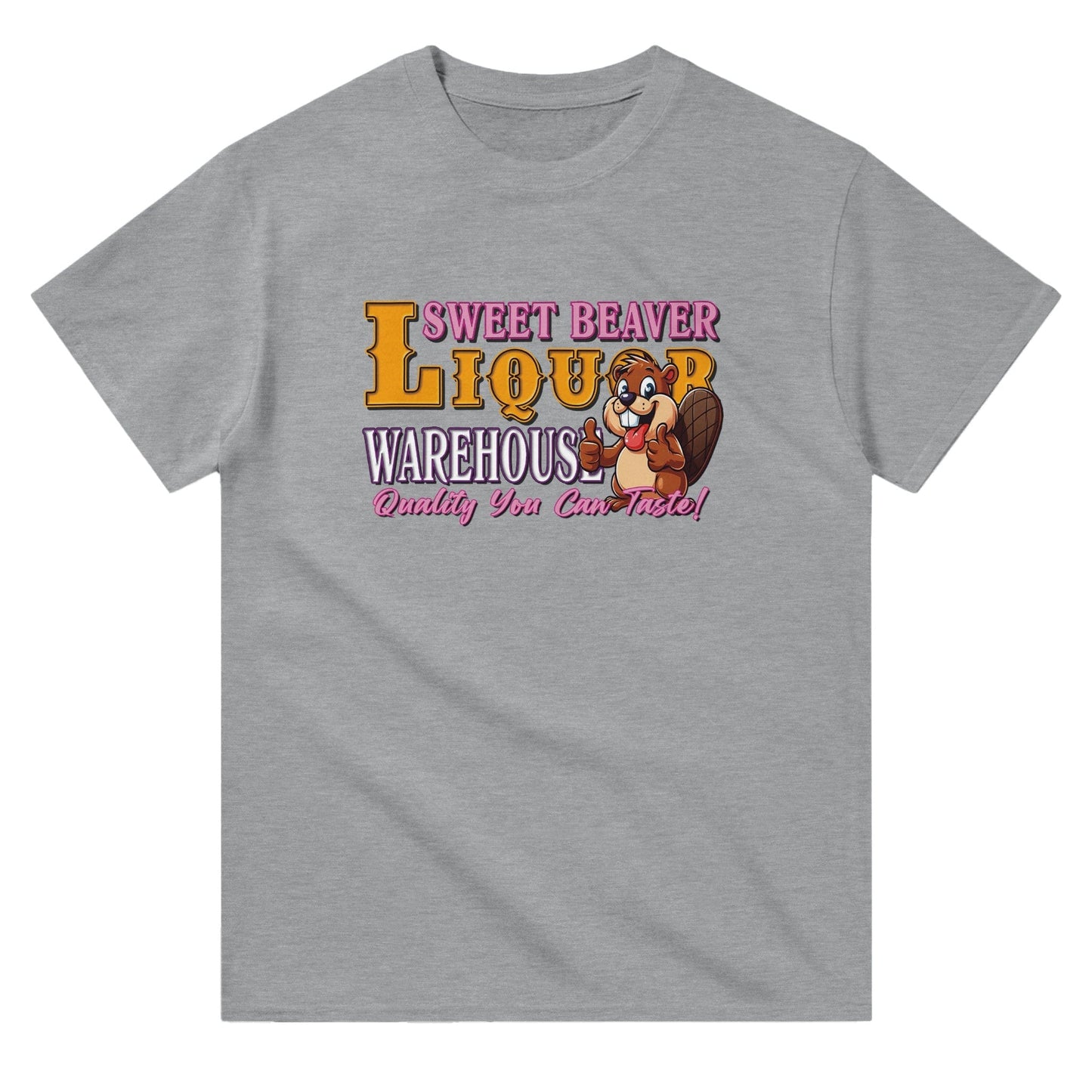 Sweet Beaver Liquor T-shirt Graphic Tee Sports Grey / S BC Australia
