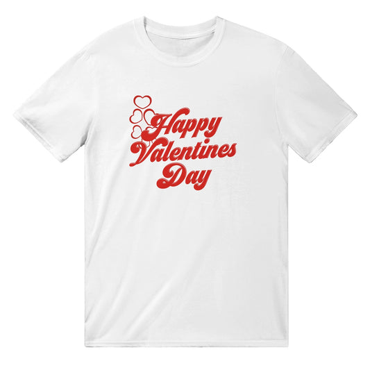 Happy Valentines Day T-Shirt Graphic Tee Australia Online White / S