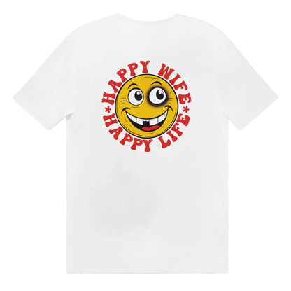 Happy Wife Happy Life T-Shirt Graphic Tee Australia Online White / S