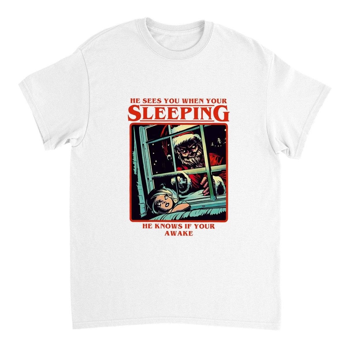 He Sees You When Your Sleeping T-Shirt Australia Online Color White / S