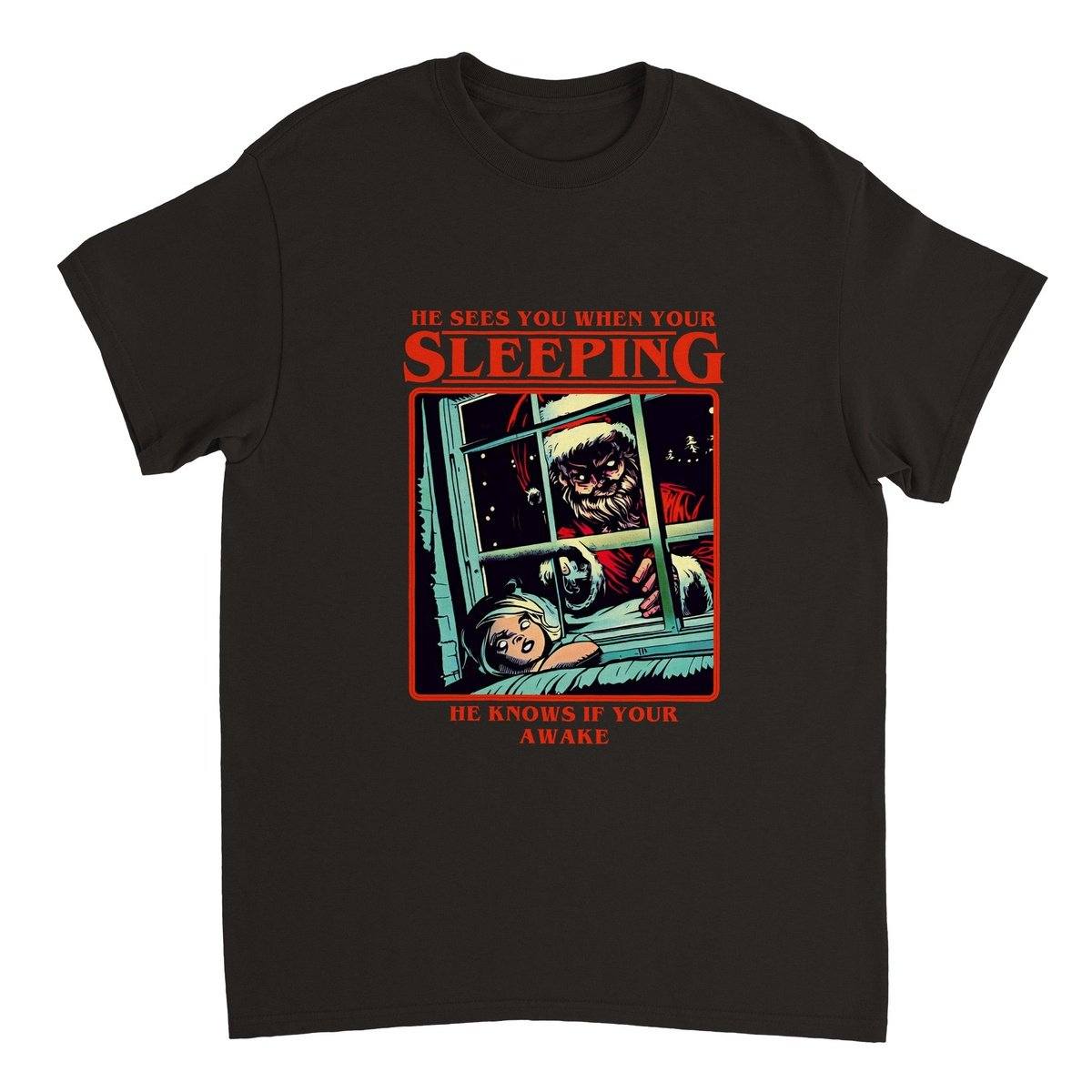 He Sees You When Your Sleeping T-Shirt Australia Online Color Black / S
