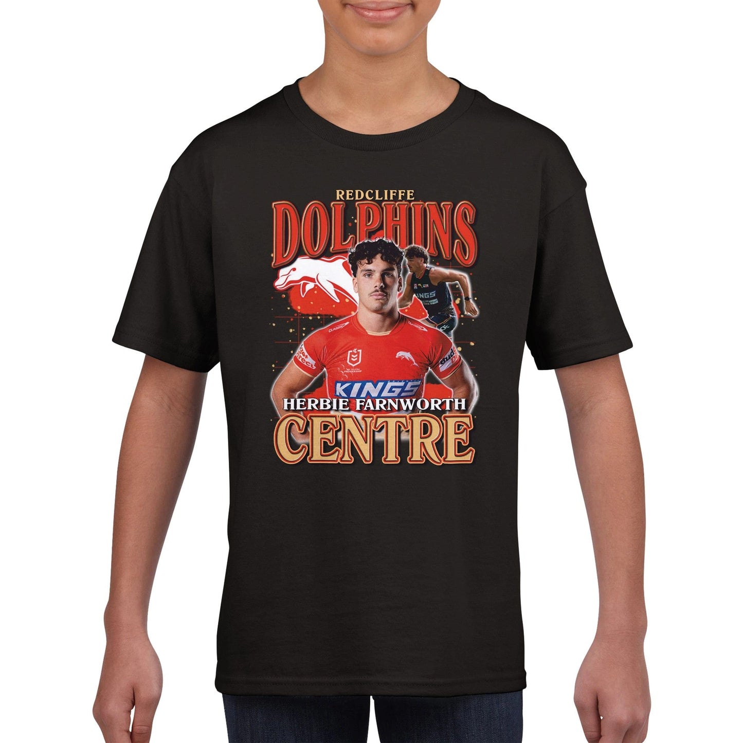 Herbie Farnworth Recliffe Dolphins Kids T-Shirt Graphic Tee Australia Online