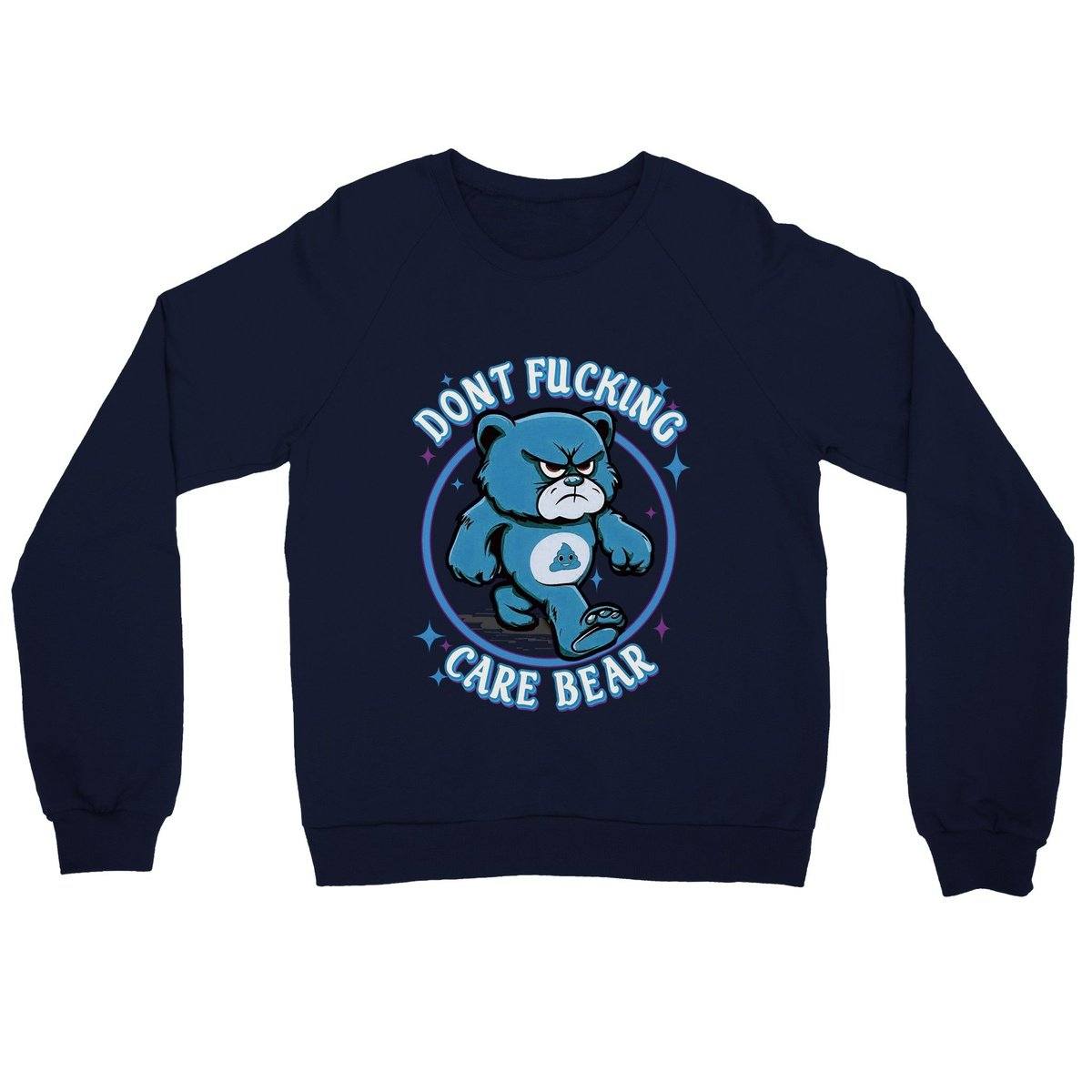 I Dont Fucking Care Bear Jumper Adults Jumpers Navy / S Bee Clothing Australia