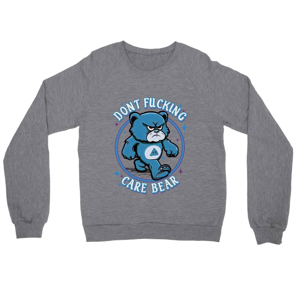 I Dont Fucking Care Bear Jumper Adults Jumpers Heather Gray / S Bee Clothing Australia