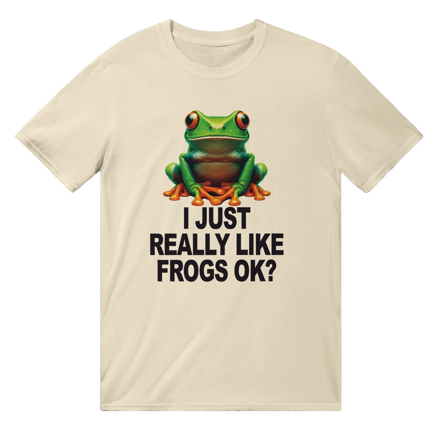 I Just Really Like Frogs Ok T-Shirt Graphic Tee Australia Online Natural / S
