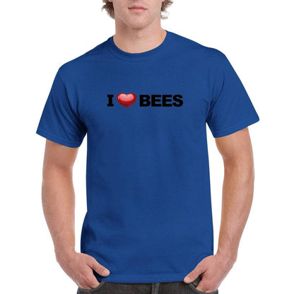 i Love Bees T-Shirt - i love bees Loveheart Tshirt - Unisex Crewneck T-shirt Australia Online Color Royal / S