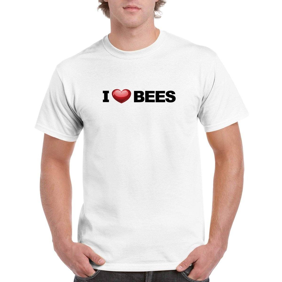 i Love Bees T-Shirt - i love bees Loveheart Tshirt - Unisex Crewneck T-shirt Australia Online Color White / S