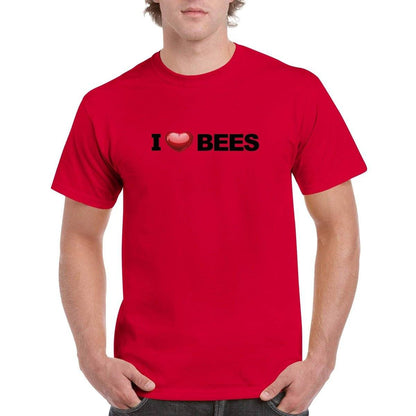 i Love Bees T-Shirt - i love bees Loveheart Tshirt - Unisex Crewneck T-shirt Australia Online Color Red / S