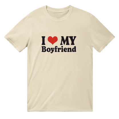I Love My Boyfriend T-Shirt Graphic Tee Australia Online Natural / S