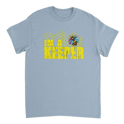 I'm a keeper Tshirt - Neon Bee - Unisex Crewneck T-shirt Australia Online Color Light Blue / S