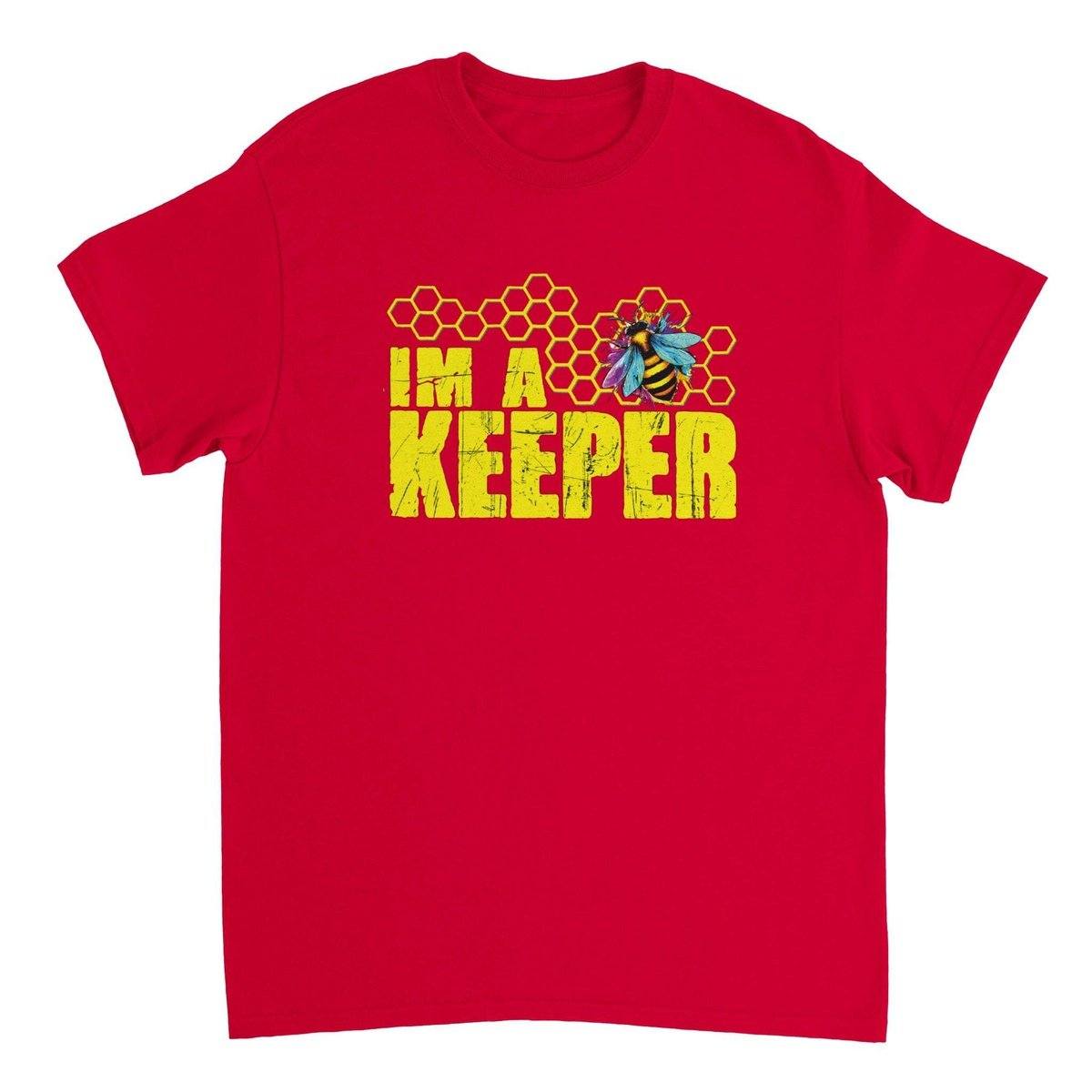 I'm a keeper Tshirt - Neon Bee - Unisex Crewneck T-shirt Australia Online Color Red / S