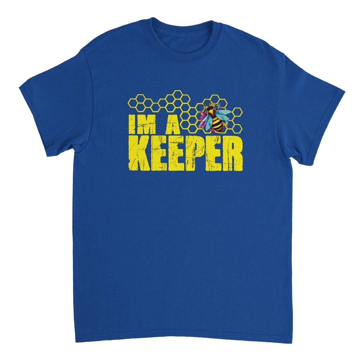 I'm a keeper Tshirt - Neon Bee - Unisex Crewneck T-shirt Australia Online Color Royal / S