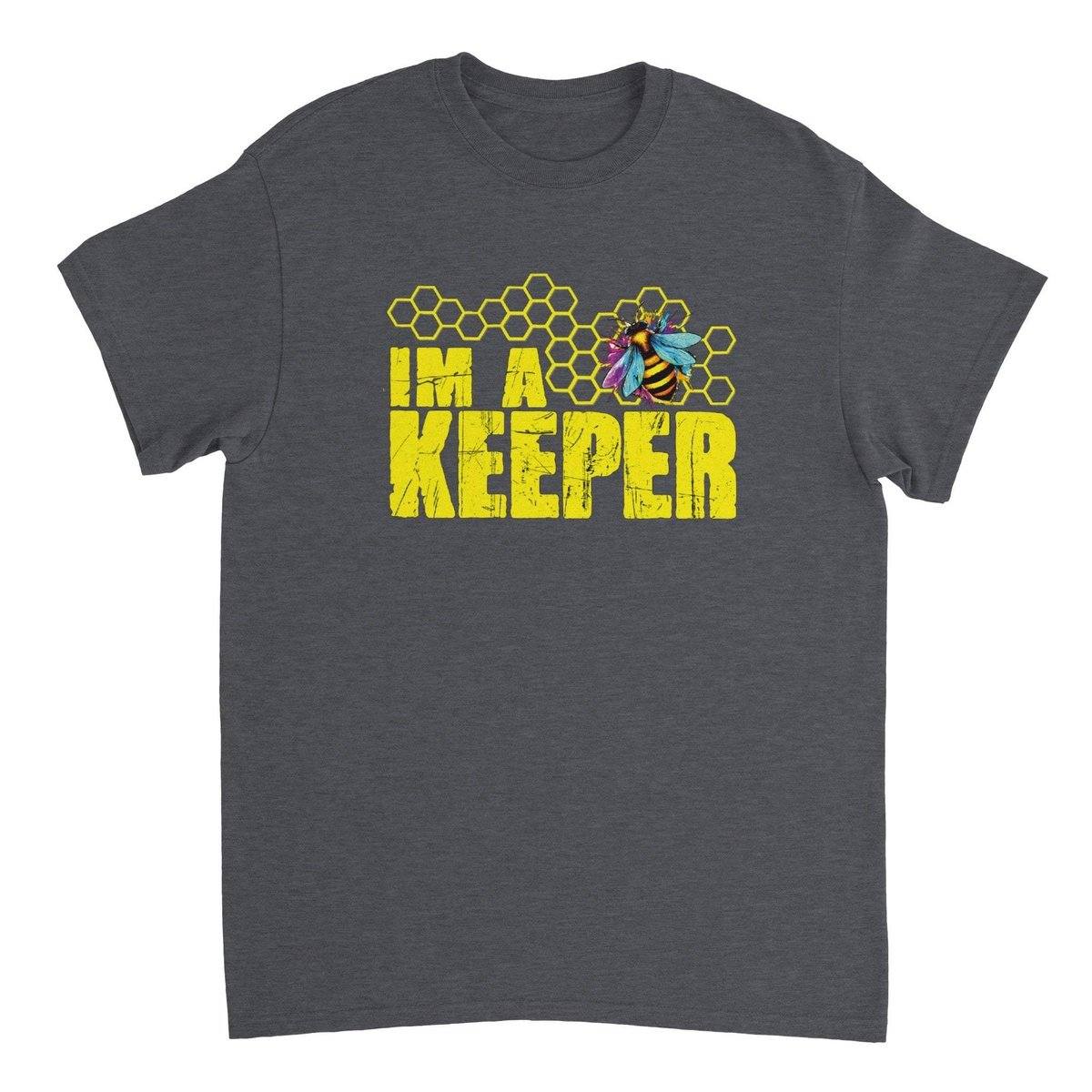 I'm a keeper Tshirt - Neon Bee - Unisex Crewneck T-shirt Australia Online Color Dark Heather / S