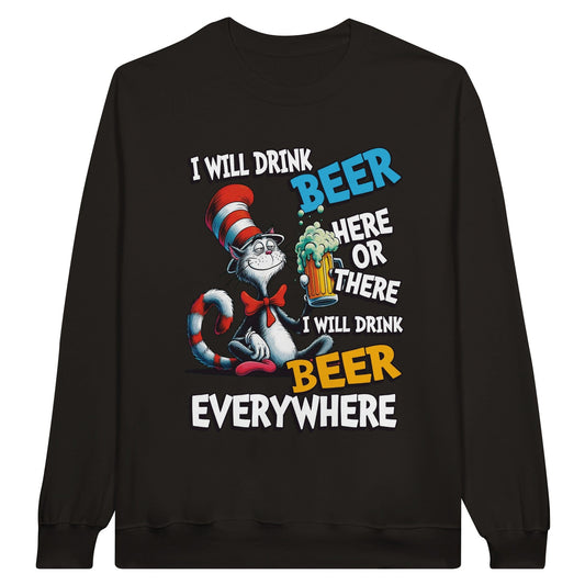 I Will Drink Beer Here OR There Dr Suess Jumper Graphic Tee Australia Online Black / S