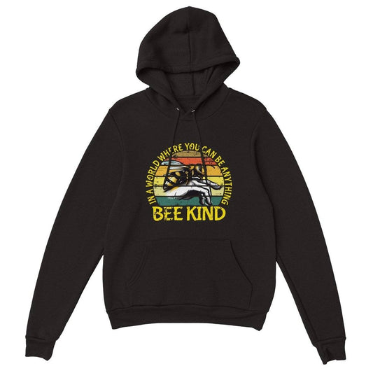In a world where you can be anything bee kind Hoodie - Retro Vintage Bee Hoodie - Premium Unisex Pullover Hoodie Australia Online Color