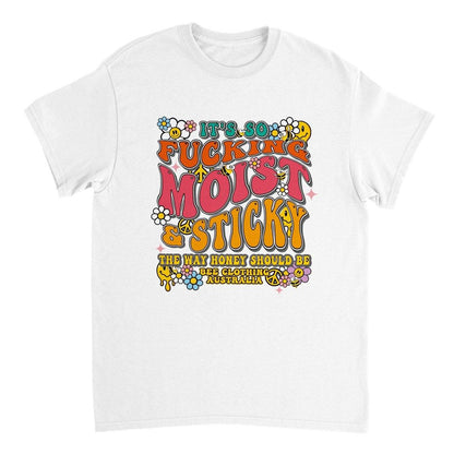 It's So Fucking Moist - Groovy Moist T-Shirt - Unisex Crewneck T-shirt Australia Online Color White / S