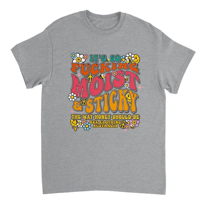 It's So Fucking Moist - Groovy Moist T-Shirt - Unisex Crewneck T-shirt Australia Online Color Sports Grey / S