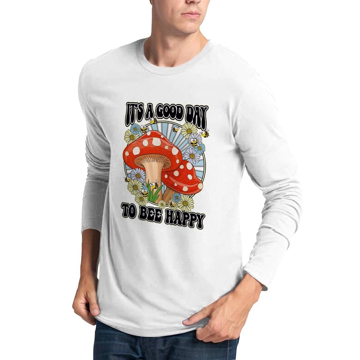 Its A Good Day To Bee Happy Long sleeve T-shirt Australia Online Color White / S