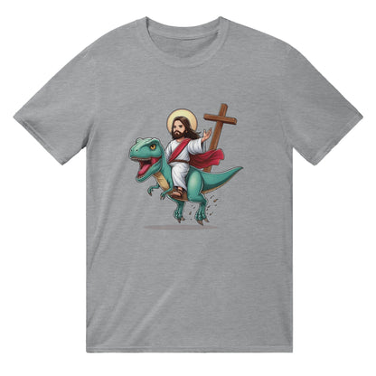 Jesus Riding A Dinosaur T-SHIRT Australia Online Color Sports Grey / S