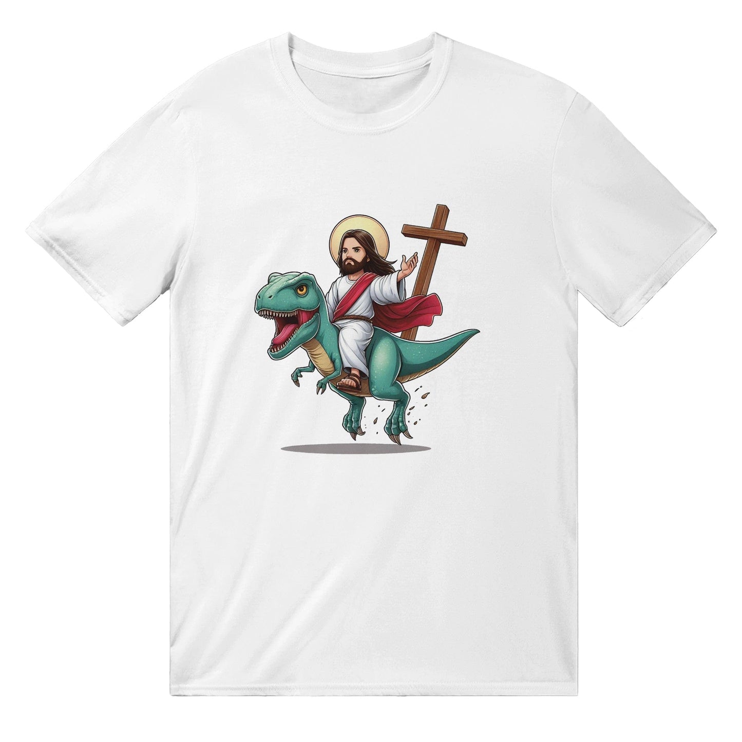 Jesus Riding A Dinosaur T-SHIRT Australia Online Color White / S