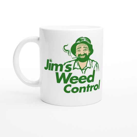Jims Weed Control Mug Graphic Tee Australia Online Ceramic White